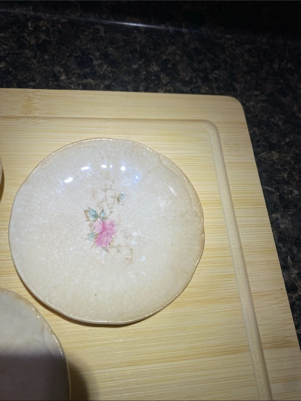 Charming Vintage Floral Butter Pats / Small Trinket Dishes - Set of 3